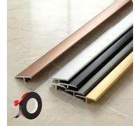 Perfil De Transición Suelo Adhesivo, Tapajuntas Aluminio Plano Para Unir Vinilo Y Parquet, 270cm Tira De Umbral Puerta Resistente, Ideal Para Juntas En Pasillos(Champagne,3pcs*90 * 3.3cm)