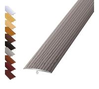 Perfil de Transición T en Aluminio para Suelos - Moldura Divisoria Entre Baldosas, Madera, Moqueta Pavimento Laminado - Tira de Metal para Unión Transición de Suelos(Export Grey,W1.5cmxL120cm)