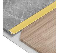 Perfil de transición Tira de moldura de borde de piso de aluminio 20 mm de ancho, tira de transición de alfombra y piso, tiras de unión de moldura en T para puerta de dormitorio (oro 135 cm/53,1 pulgadas)