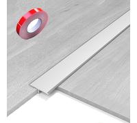 Perfil De Transición，Tiras En T De Aluminio Tira Para Suelo, Perfil De Transición Para Suelo Autoadhesivo，para Umbrales De Puerta Y Suelos De Conexión De Laminado(Plata,2x65cm)