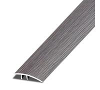 Perfil de umbral de puerta de aluminio antideslizante de 1/10.2 cm-3/10.2 cm de altura, tira de transición de suelo de grano de madera para suelos irregulares, cubierta para una transición sin