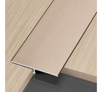 Perfil en T de aluminio con 3 tiras metálicas para umbrales de puerta, rellena G entre laminado, azulejos y suelos, y Solut