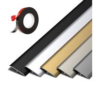 Perfil En T De Aluminio Para Suelos, Tira De Transición Metálica Forma 3x90cm, Moldura Decorativa Para Separación De Ambientes, Junta De Dilatación Para Tarima Y Cerámica(White,3pcs*90 * 3.3cm)