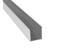 Perfil en U de aluminio | AlMgSi0,5 | EN AW-6060 | desnudo/crudo | 25 x 25 x 25 x 2 mm | Longitud: 1000 ± 5 mm