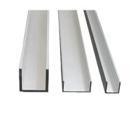Perfil en U de aluminio, Canal de aluminio equilátero en forma U 6063T5, paquete 2, 500 mm(8x11x6mm)