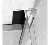Perfil en U de Aluminio Canaleta para Mampara de Ducha en Negro Mate, Riel de Retención Profundo para Mampara de Baño, Guía Inferior de Aluminio para Montaje en Pared(5/16-3/8"(8-10mm),6.9'/2.1m)