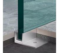 Perfil en U de Aluminio Panel Fijo de Ducha sin Marco con Perfil en U Profundo, Acero Inoxidable 304 para Vidrio, Guía Inferior de Baño con Retenedor de Ranura en F(8mm (5/16in),L2.7m(8.9ft))