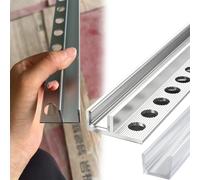 Perfil en U de Aluminio Perfil Fijo en U para Vidrio de 10 mm 12 mm 8 mm, Puerta sin Marco, Mampara Ducha Fija, Perfil en U para Mampara de Ducha, Color Plata, Retenedor(10mm (3/8in),L2.6m(8.5ft))