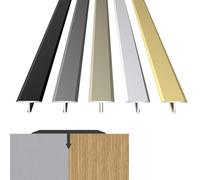 Perfil Forma T Universal para Uniones De Madera, Parquet, Tarima, Mármol Y Azulejo, Robusto, Perfil De Transición De ALU Rail Moldura En T, Tiras De Transición para Pisos Laminados(Gold,3Pcs (90cmx2.5