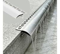 Perfil Goteron Exterior El Borde de Goteo Evita El Reflujo de Agua, Es Una Tira Deflectora Agua Lluvia Paredes Exteriores, Un Perfil Drenaje Agua Curvado Hacia Abajo(W2.6in/6.5cm,4pack-16.4ft)