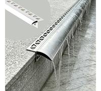 Perfil Goteron Exterior El Borde de Goteo Evita El Reflujo de Agua, Es Una Tira Deflectora Agua Lluvia Paredes Exteriores, Un Perfil Drenaje Agua Curvado Hacia Abajo(W1.2in/3cm,7pack-28.7ft)