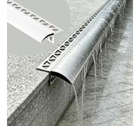 Perfil Goteron Exterior El Borde de Goteo Evita El Reflujo de Agua, Es Una Tira Deflectora Agua Lluvia Paredes Exteriores, Un Perfil Drenaje Agua Curvado Hacia Abajo(W2.0in/5cm,6pack-24.6ft)