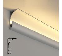Perfil LED de aluminio for decoración con iluminación indirecta | Multicolor, varios tamaños for decoración de iluminación de pared de techo(White,7 m/22.9 ft)