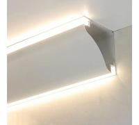 Perfil LED Moldura de Techo de Aluminio con Canal Difusor de LED, Moldura de Techo para Pared o Techo, Iluminación Indirecta, Tiras de Luces LED, Rieles para Carcasa de Moldura(4.5 m/14. 7 ft)