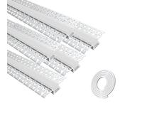 Perfil LED para paneles de yeso, 5 x 1 m, perfil de aluminio Bendable para tiras LED, perfil flexible de aluminio para paneles de yeso, perfil de tiras LED con difusor de silicona largo