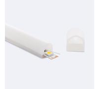 Perfil Neón SFLEX 15x13 Superficie Semicircular Curva Vertical para Tira LED