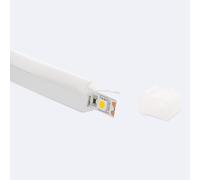 Perfil Neón SFLEX 8x17 Superficie/Empotrable Curva Lateral para Tira LED