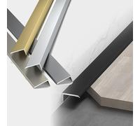 Perfil para Azulejos, Perfil de Aluminio de 90 cm para Bordes de Azulejos, Tira de transición autoadhesiva en Forma de L para Suelos laminados, Suelos, Puertas, Marcos de Puertas y