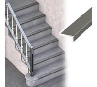Perfil Protector Para Bordes De Escalones (gris) | Instalación Tipo «hazlo Tú Mismo», Longitud Recortable; Apto Para Superficies De Madera, Cerámica, Piedra, Hormigón, Metal