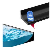 Perfil Silicona Ducha 2 METROS con AUTOADHESIVO. Barrera Agua Baño y Cocina 3 cm Con Pegamento. Borde Plato Ducha. Barrera Agua Ducha. Goma Mampara Ducha. Embellecedor Encimera Cocina 30x15mm NEGRO