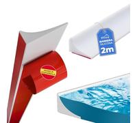 Perfil Silicona Ducha 2 METROS con AUTOADHESIVO. Barrera Agua Baño y Cocina 3 cm Con Pegamento. Borde Plato Ducha. Barrera Agua Ducha. Goma Mampara Ducha. Embellecedor Encimera Cocina 30x15mm BLANCO.