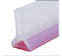 Perfil Silicona Ducha Barrera de tapón de baño de presa de agua de ducha flexible de 50mm de alto y sistema de retención Separación de ropa seca y húmeda Bloqueador de umbral de inundación(Transparent