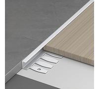 Perfil Transición Suelo Para Baldosas De Pared Y Suelo - Barras De Aluminio En Forma De C Para Bordes De Suelo, Tira Divisoria Plana Para Unión De Huecos En Suelos(Plata,10.0mm)