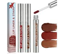 Perfilador de Labios Peel Off de Larga Duración, Tinta de Labios de 24h de Secado Rápido y Fácil Retiro, Kit de 3 Colores (Cacao, marrón rojizo, café nude) para Perfilado Natural y Labios Hidratados