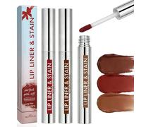 Perfilador de Labios Peel Off de Larga Duración, Tinta de Labios de 24h de Secado Rápido y Fácil Retiro, Kit de 3 Colores (Cacao, marrón rojizo, café nude) para Perfilado Natural y Labios Hidratados