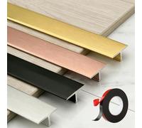 Perfiles De Aluminio Decorativos, Tira De Umbral De Puerta Autoadhesiva, 3x90cm Perfil De Transición De Aluminio En T Y Embellecedor Suelo Vinílico(Champagne,3pcs*90 * 5cm)