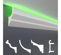 Perfiles de estuco HEXIM LED paquetes de ahorro - Iluminación indirecta con molduras de techo de PU, luz y opaco- (40m LED-9) Fachadas de luz