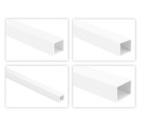 Perfiles de plástico de tubo cuadrado HEXIM - tubos cuadrados y rectangulares, perfil hueco de PVC, estable y resistente - 2 metros por barra (35x30mm, HJ 239)