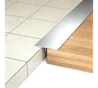 Perfiles de transición de perfil en T de aluminio, fácil de cortar a medida, perfil en T plano, ideal para transiciones de madera dura a baldosas de granito, invisible cuando la puerta está cerrada