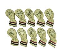 perfk 10 Fundas Protectoras para Cabezas de Palos de Golf, Accesorios portátiles para golfistas diestros y Zurdos, Regalo para Mujeres y Hombres, Verde