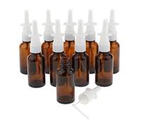 perfk 10 Uds. de Espray Nasal de Vidrio Recargables Vacías, Viales de Bomba de Niebla Fina, Traje de 30ml para Maquillaje, Agua, Perfumes, Aceites, Marrón