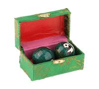 perfk 2 Piezas Baoding Ejercicio Bolas de Masaje para Mano Relajación Salud Destreza Dedos Y Aptas para Regalo Colección Uso en Casa Oficina Viaje, Panda Verde