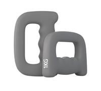 perfk 2 Piezas Mancuernas Boxeo Pesas Ergonomía Resistencia Empuñadura Antideslizante Metal Adecuado para Entrenamiento de Sombra Aeróbicos Hombres Mujeres, 1 Kg