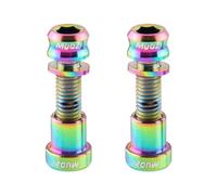 perfk 2 Piezas Tornillo para Potencia de Bicicleta Pernos Aleación Titanio Kit Tuerca Y Arandela Resistente Ligero para Reparar Manillar Bicicleta Ruta Mont, 25 mm x 8 mm Colorido