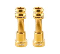 perfk 2 Piezas Tornillo para Potencia de Bicicleta Pernos Aleación Titanio Kit Tuerca Y Arandela Resistente Ligero para Reparar Manillar Bicicleta Ruta Mont, 25mmx8mm Oro