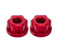 perfk 2 Piezas Tuercas Eje Rueda Bicicleta Tornillos Bloqueo M9 Aleación Aluminio Antideslizante Compatibles con Bicicletas Montaña Y Fijas Adecuadas para M, Rojo