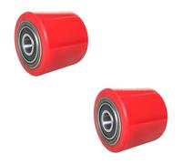 perfk 2 Ruedas para transpaleta con cojinetes, Accesorios para montacargas, polea tensora Plana Resistente de 80 mm x 70 mm, Rueda de Carga para camión, Rueda de Rodillo de PU