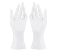 perfk 2 unids expositor de mano negro clásico porta anillos, maniquí femenino, maniquí de mano joyería exhibición titular collar para pulsera decoración del hogar tiendas encimera tienda - blanco