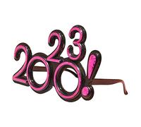 perfk 2023 Gafas Divertidas Decoraciones de Accesorios para Fotos, Suministros para Fiestas de víspera, Gafas para Fotos de año Nuevo para Adultos, Rosado