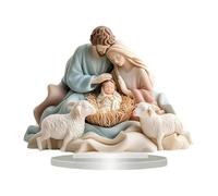 perfk 2D Jesús Decoración Santa Decoración Plana Ornamento de Mesa Amigo Adorno de Obras de Arte de Arte del hogar Religio para el Estante del Aula, Colorida Familia Santa