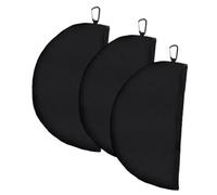 perfk 3X Bolsas de Limpieza de Bolsillo para Toallas de Disco de Golf, Absorbentes de Agua, Forma Semicircular, Negras, Versátiles, con Mosquetón de
