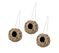 perfk 3X Nido de pájaros Colgantes Nido de colibrí Nido de Descanso cómodo hábitat de Jaula de Mascotas Redondo para Patio árboles al Aire Libre Patio