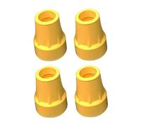 perfk 4 puntas de bastón de goma de 7/8 pulgadas, repuesto resistente al desgaste, buen rendimiento para hierba, o suelo de arena, resistente al, AMARILLO
