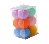 perfk 4X 12 Uds. Pelotas de Juguete para Gatos, Pelotas para Gatos de 1,4 Pulgadas, Pompones para Gatitos, Pelotas para Gatos, Juguete para Gatos de