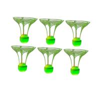 perfk 6 Piezas Volante Bádminton LED Pelotas Bádminton Iluminadas Windproof Diseño Resistente Material Nylon Apropiadas para Juegos Nocturnos en Césp, Verde