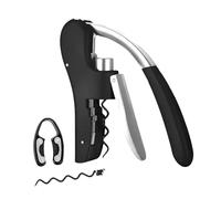 perfk Abridor de Vino Manual Aparato de Cocina Abridor de Botellas Multifuncional Accesorio de Vino Sacacorchos de Palanca Vertical para Restaurante Hogar, Negro 3 Piezas